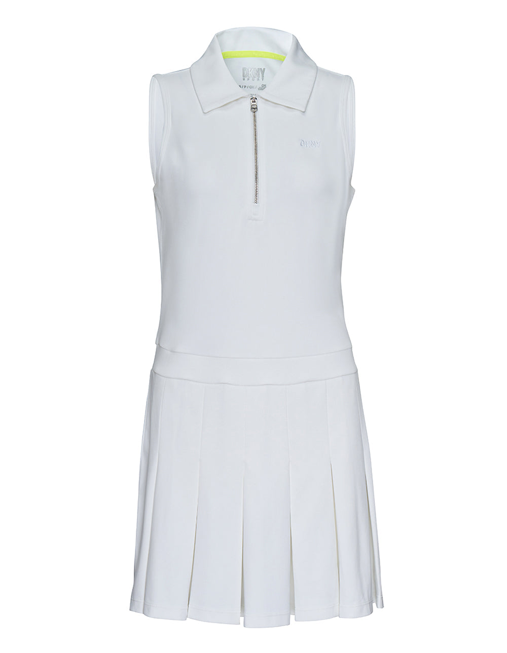 Tech Pique Half Zip Pleated Dress