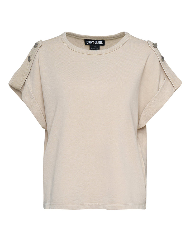 French Terry Roll Sleeve Top