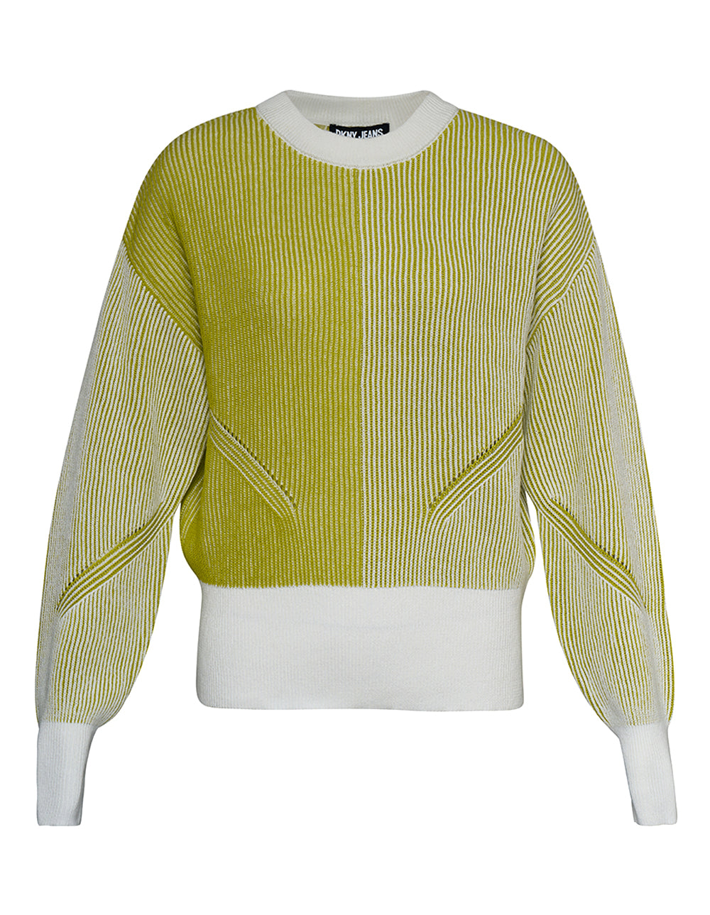 Cotton Crew Neck Transfer Rib Sweater