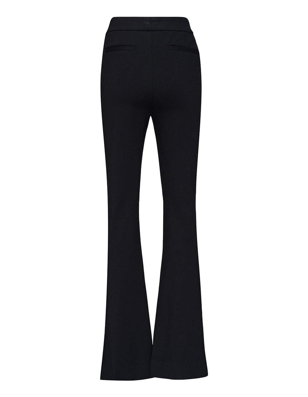 Silky Ponte Front Slit Flare Leg Pants