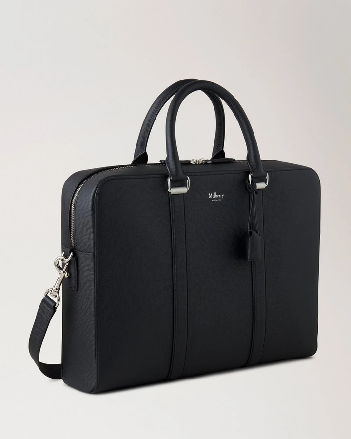 Camberwell Briefcase Black Cross-Boarded Grain