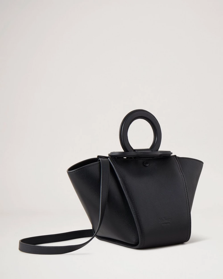 Mini Rider'S Top Handle Bag Silky Calf (Black)