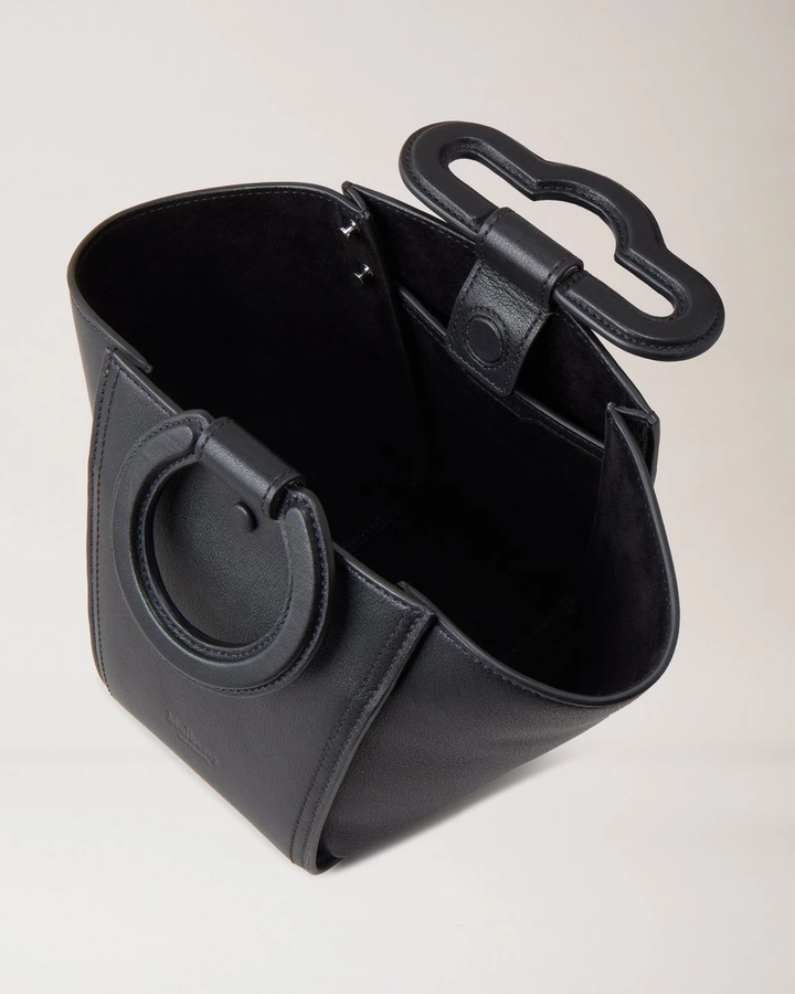 Mini Rider'S Top Handle Bag Silky Calf (Black)