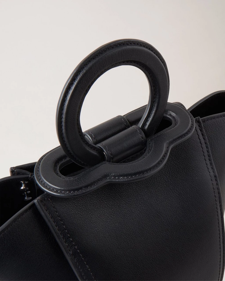 Mini Rider'S Top Handle Bag Silky Calf (Black)