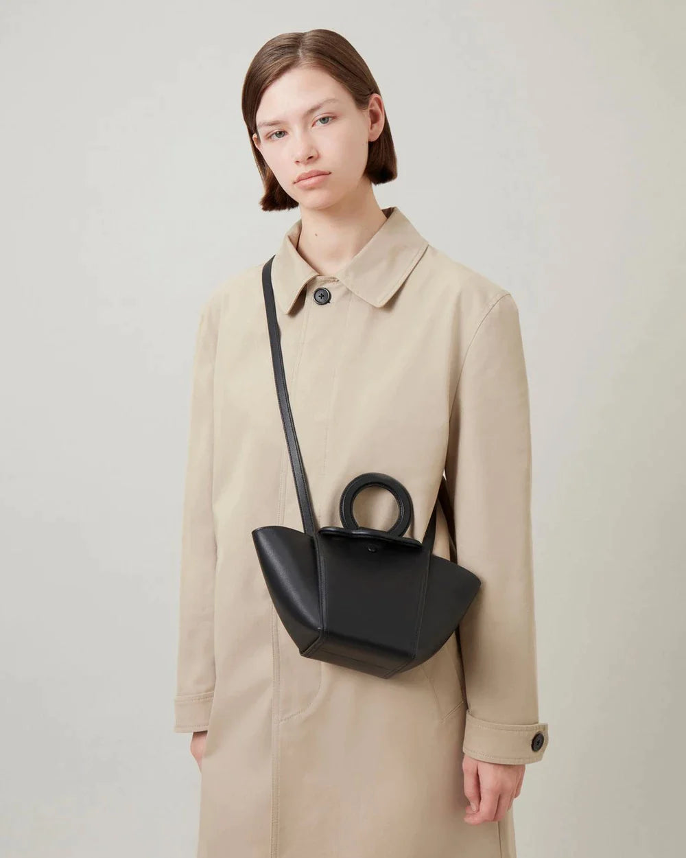 Mini Rider'S Top Handle Bag Silky Calf (Black)