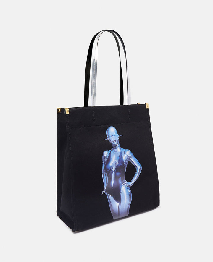 Stella McCartney + Sorayama Sexy Robot Graphic Organic Cotton Canvas Tote Bag