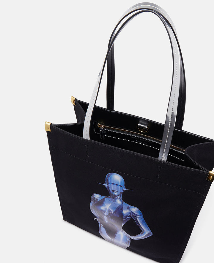 Stella McCartney + Sorayama Sexy Robot Graphic Organic Cotton Canvas Tote Bag