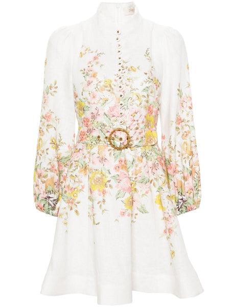 matchmaker buttoned mini dress NWOT $1,750 Zimmermann Matchmaker Appliqu Lift Off Silk Mini Dress Ivory AU2 M