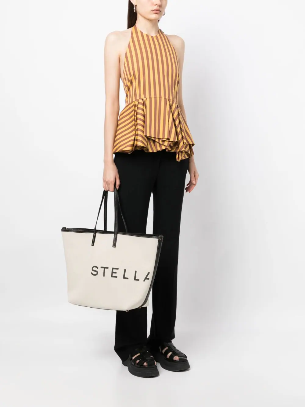 Stella Logo Cotton Canvas Shoulder Bag