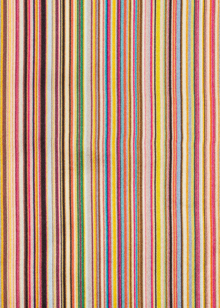 Men Signature Stripe Silk Pocket Square Scarf