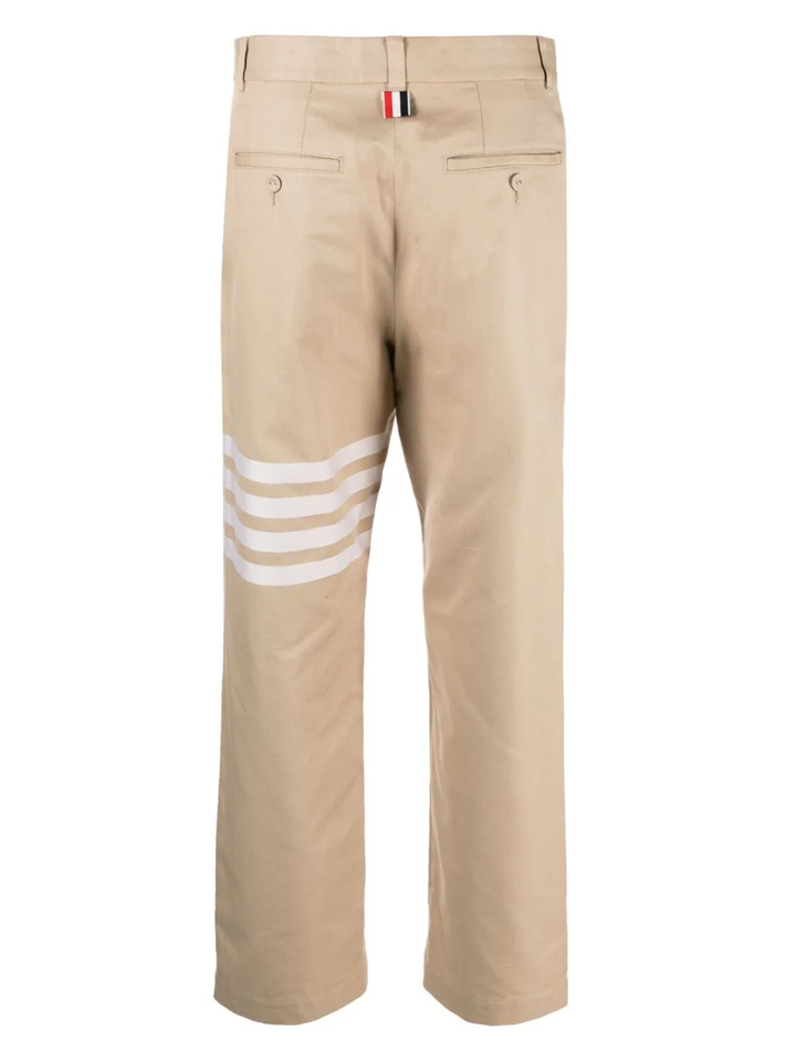 Cotton 4-Bar Straight Leg Trouser