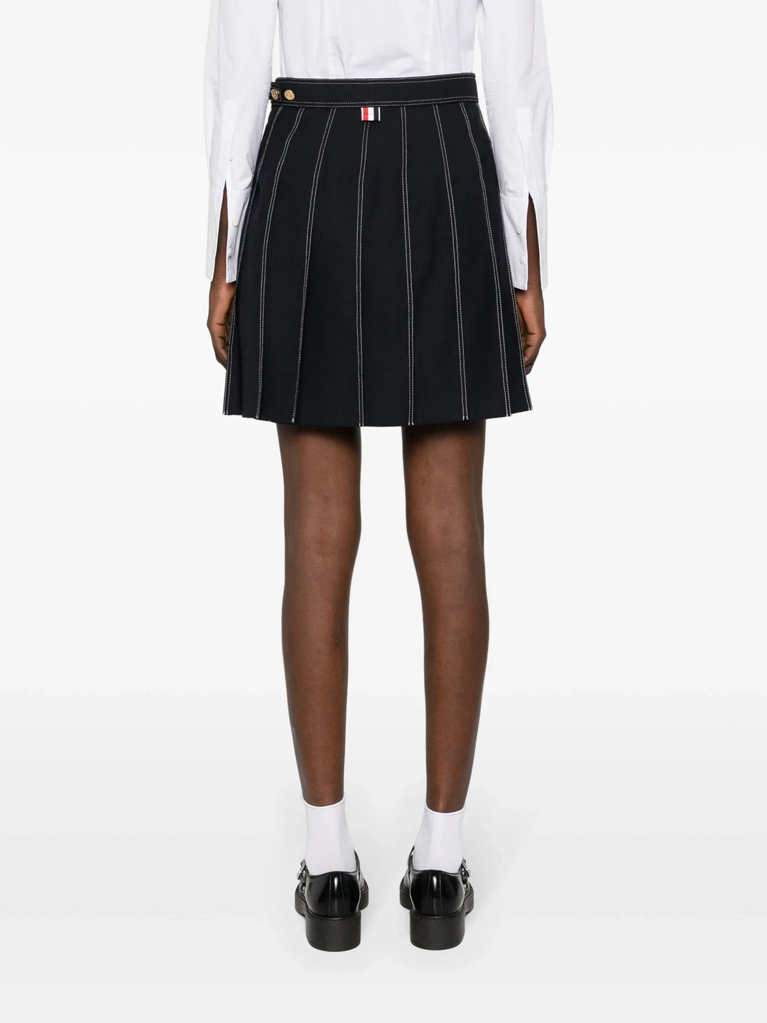 Dropped Back Mini Pleated Skirt