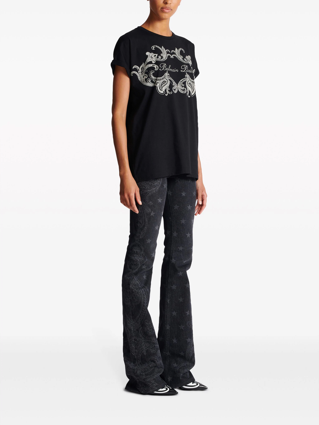 Balmain Signature Paisley Print Tee