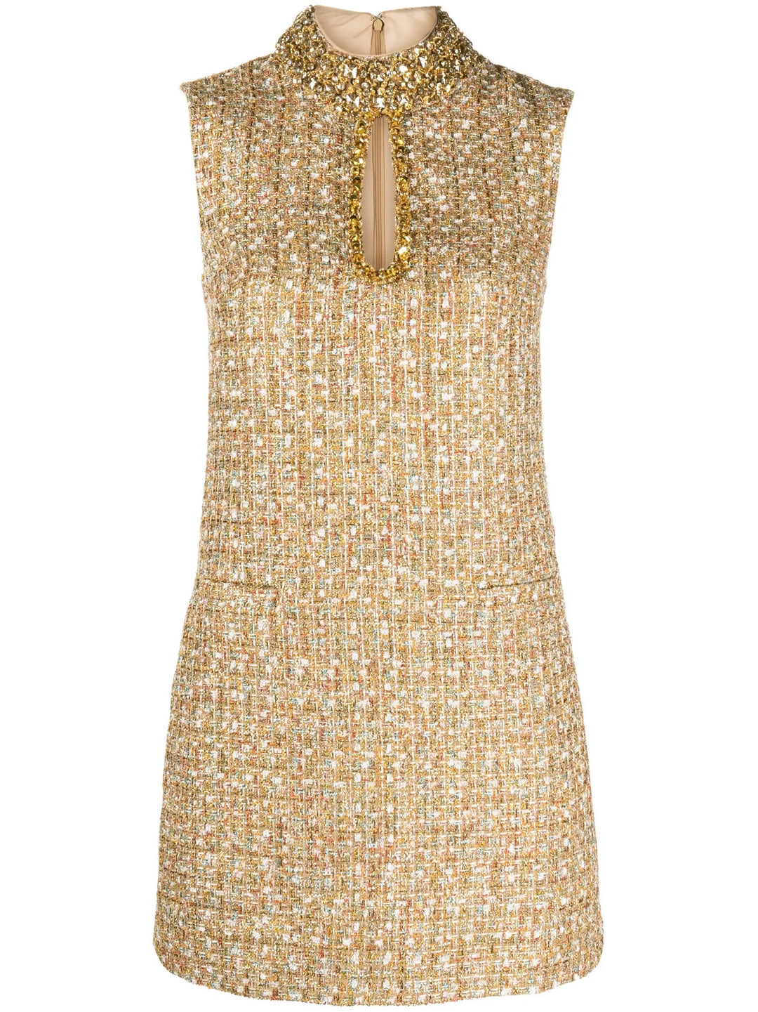 CNY Gold Tinsel Boucle Dress