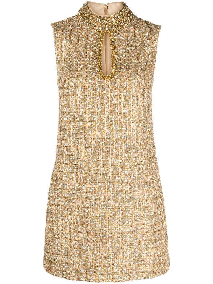 CNY Gold Tinsel Boucle Dress Club21.com CNY Gold Tinsel Boucle Dress Club21.com