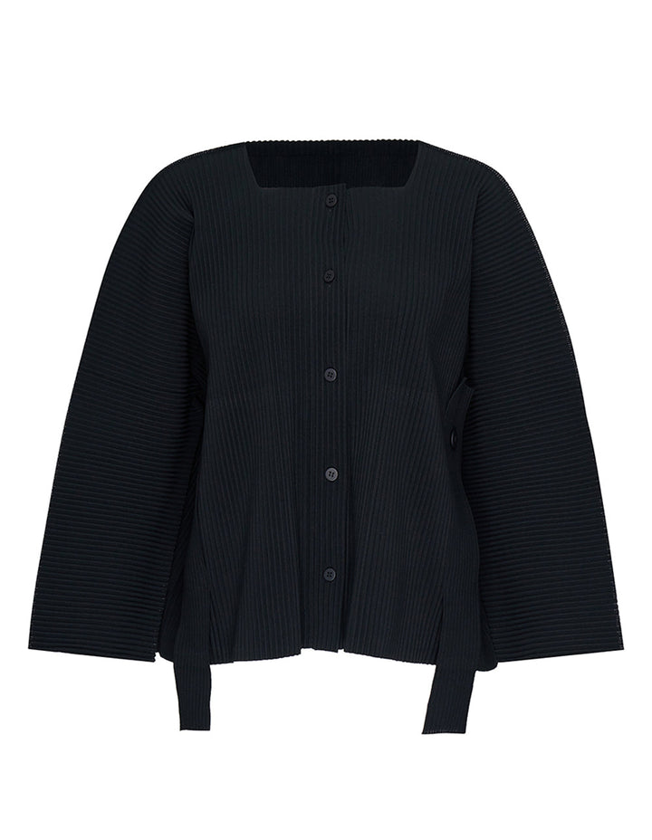 Belt Pleats Cardigan