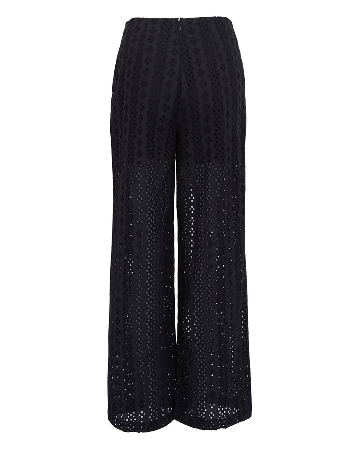 Eyelet High Waist Wide Pants