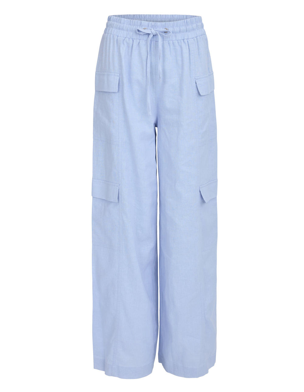 Linen High Rise Drawstring Waist Pants