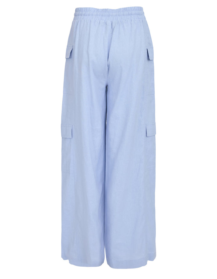 Linen High Rise Drawstring Waist Pants