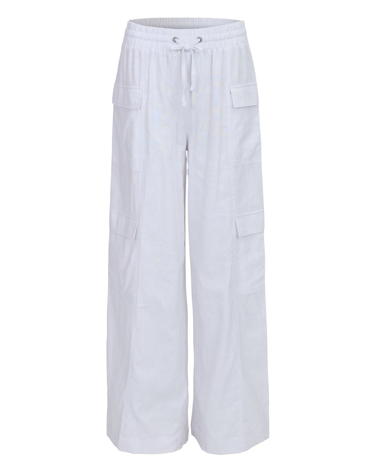 Linen High Rise Drawstring Waist Pants