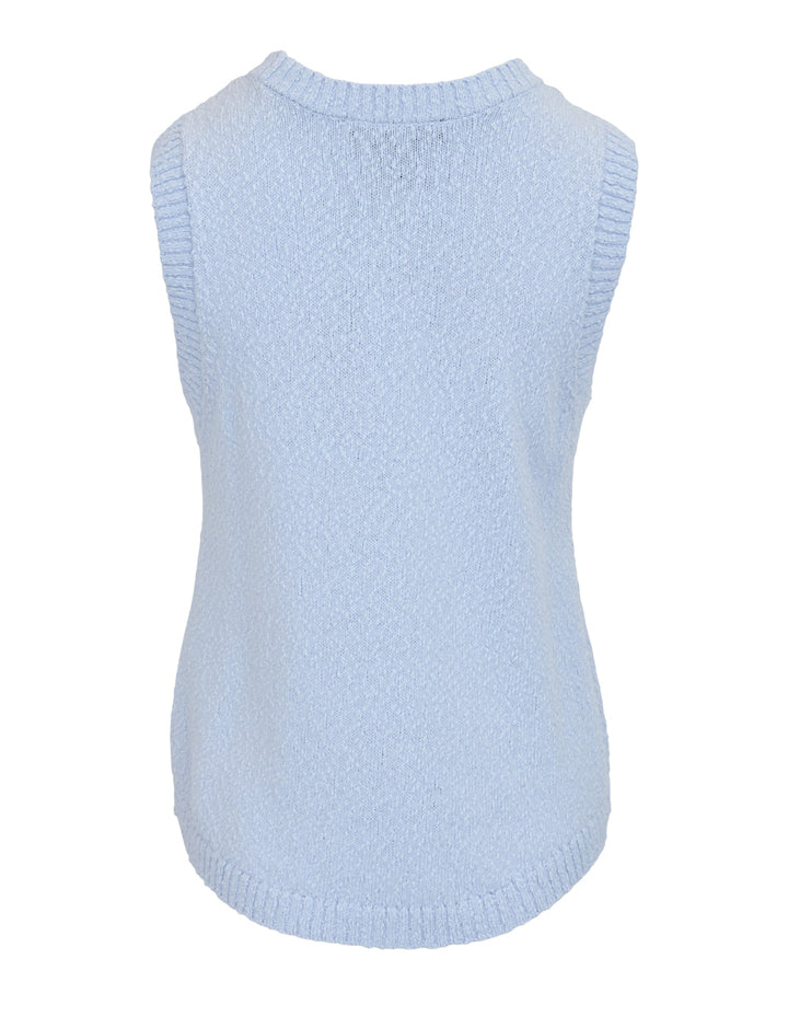 Cotton Slub Yarn Sleeveless Sweater