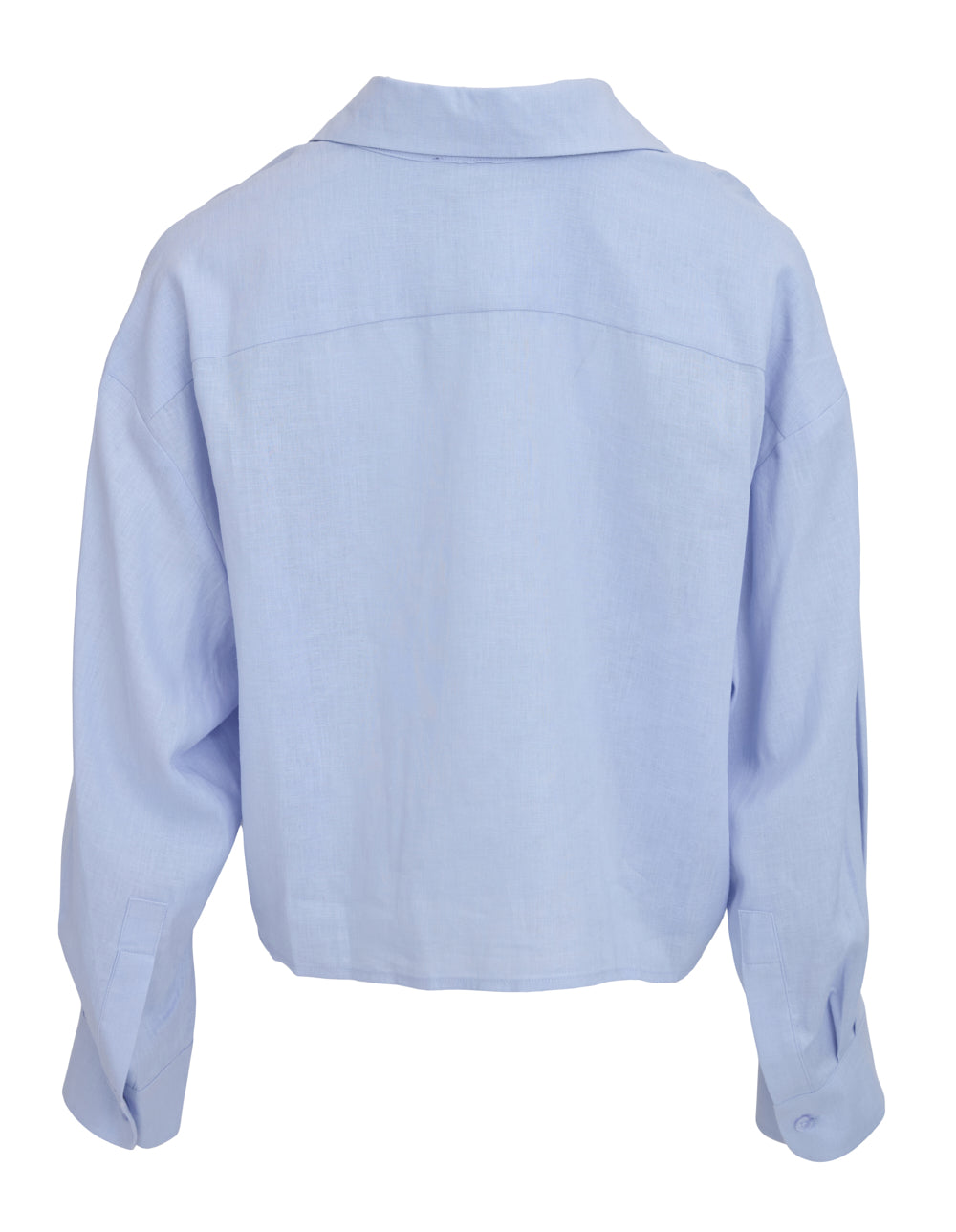 Linen Oversize Cropped Long Sleeve Top