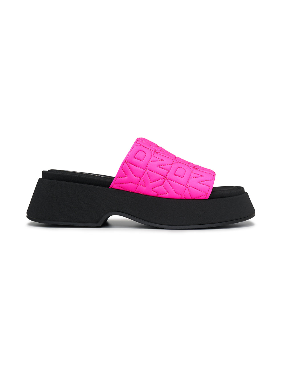 Stitched Logo Satin Neoprene Flatforms