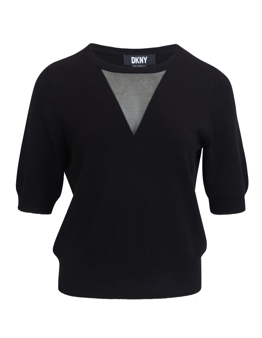 Spun Rayon Mesh V Crewneck Sweater