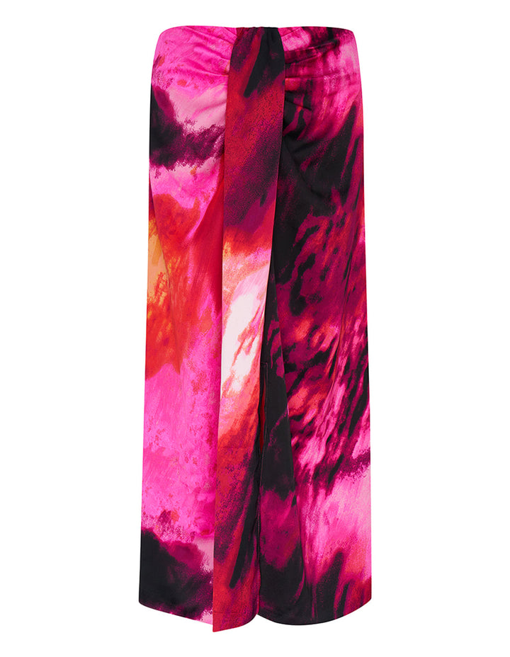 Printed Supple Satin Skirt