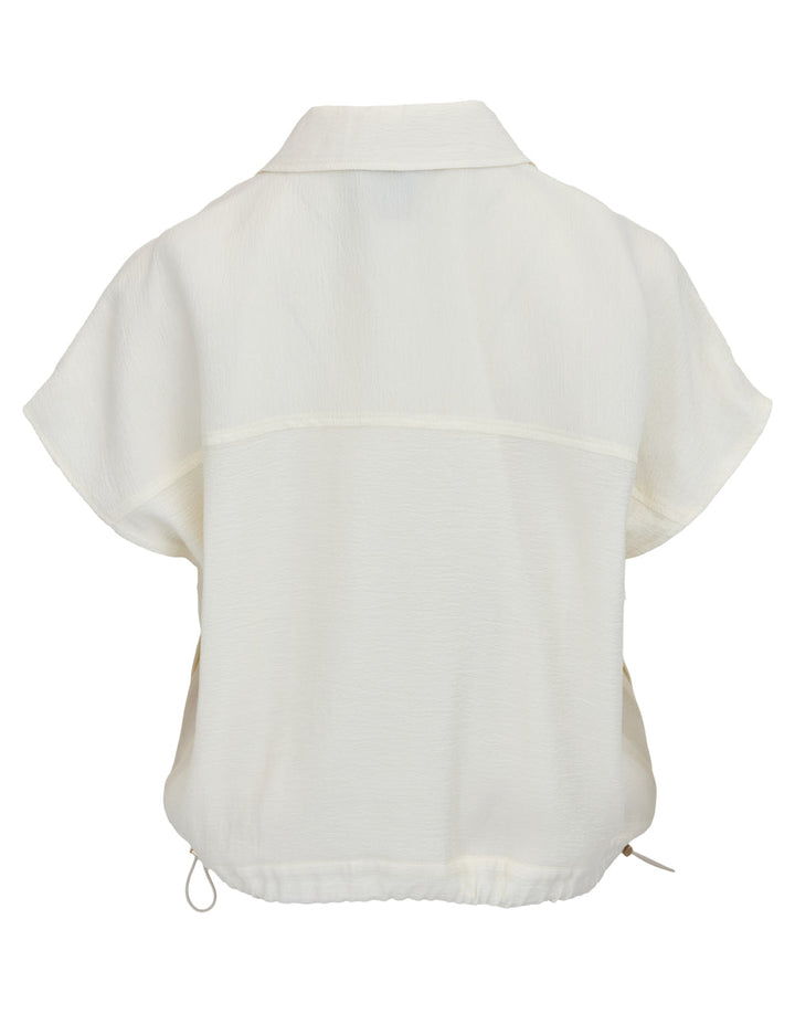 Drapey Organza Drawstring Top