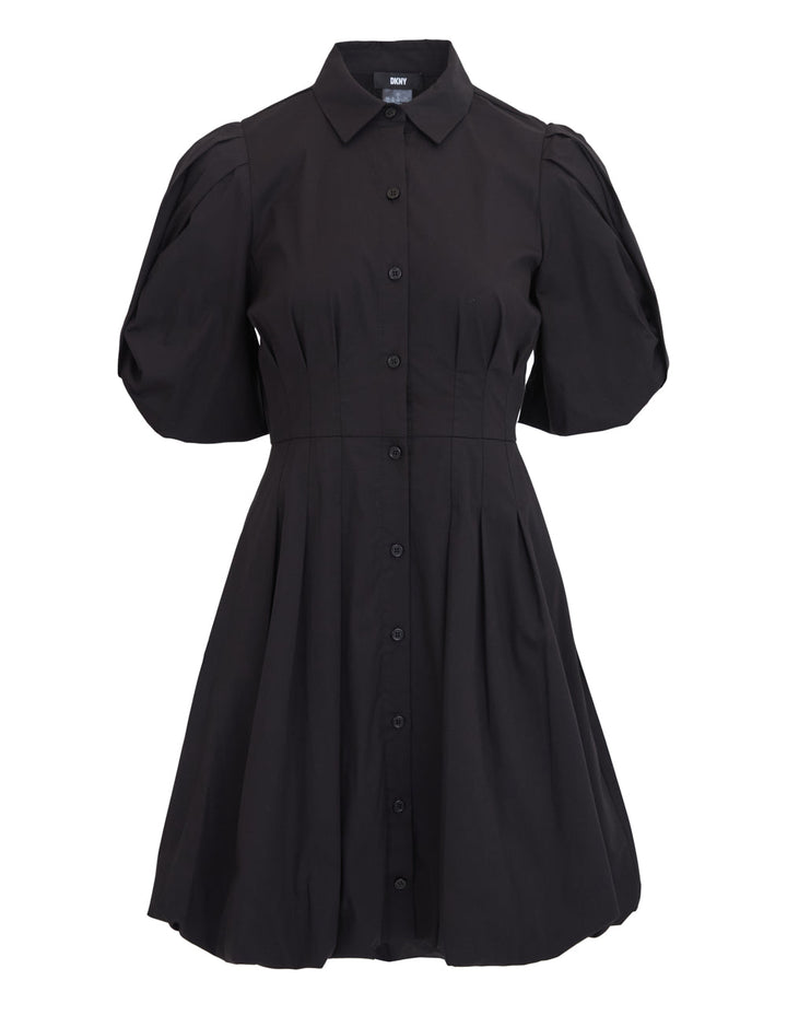 Silky Stretch Poplin Collr Dress