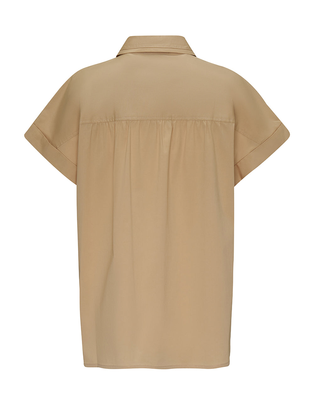 Silky Stretch Poplin Button Top