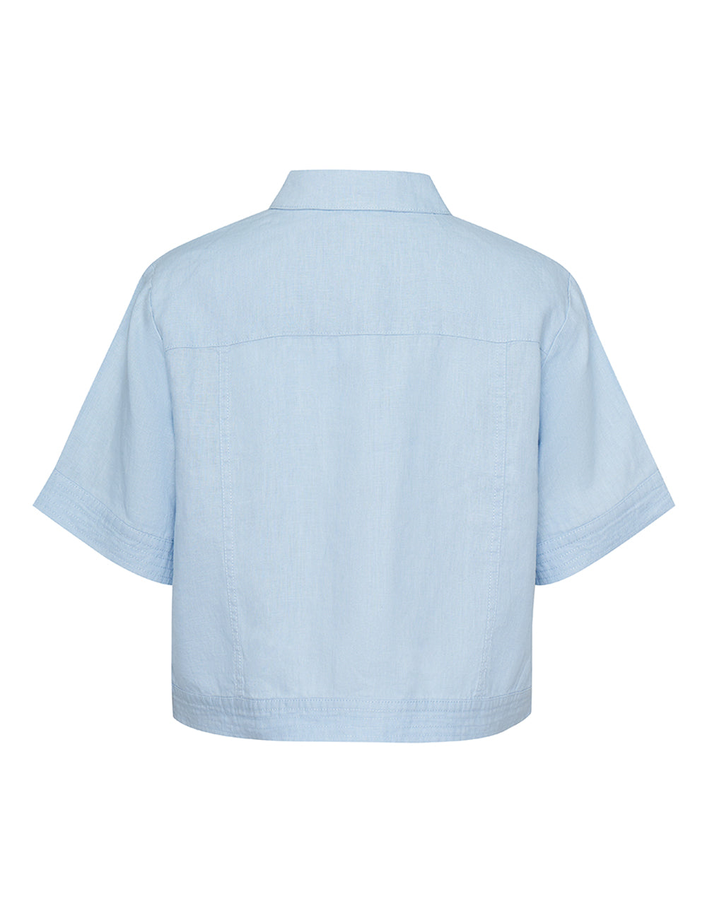 Hanky Linen Button Front Trapunto Top