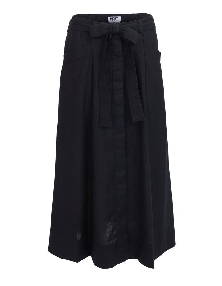 Hanky Linen Trapunto Midi Skirt