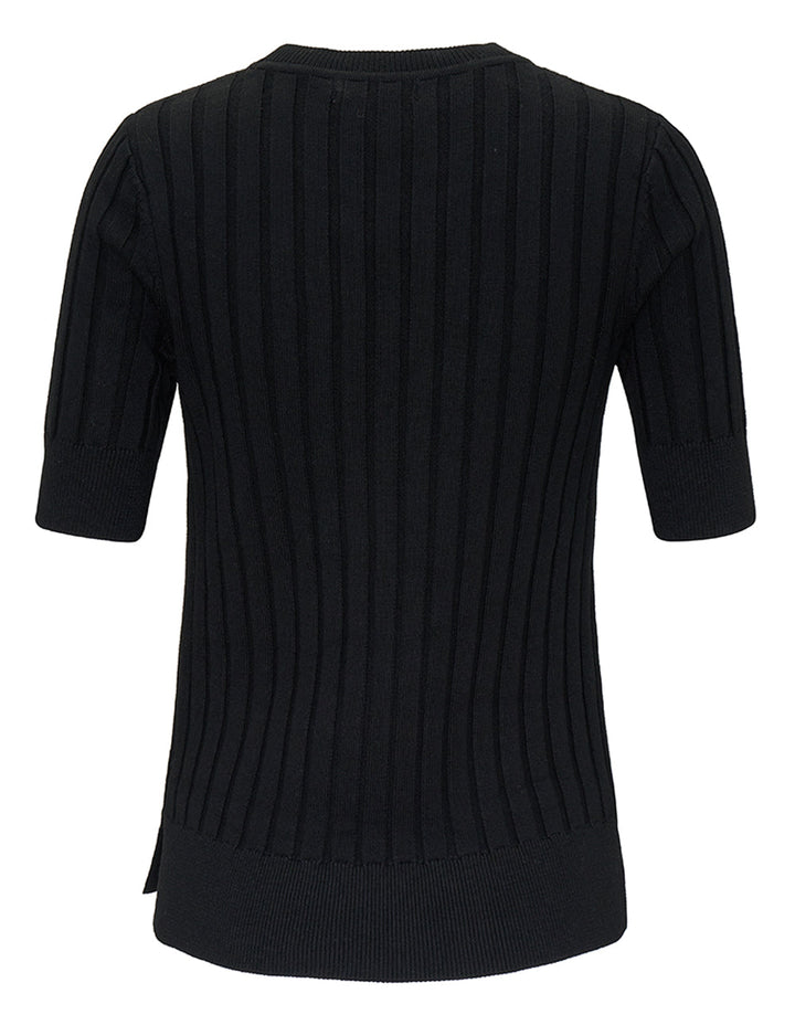 Cotton Modal Silk Rib Crew Neck Sweater