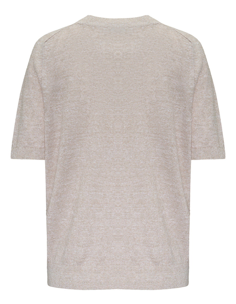 Linen Short Sleeve V-Neck Sweater