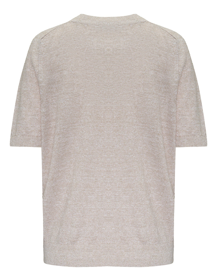 Linen Short Sleeve V-Neck Sweater