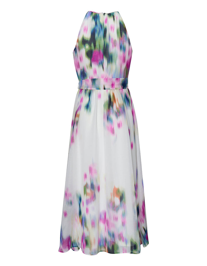 Printed Crinkle Chiffon Halter Dress