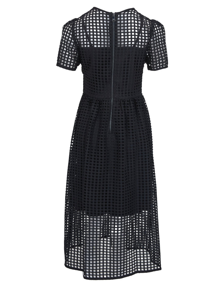 Grid Lace Jewel Dress