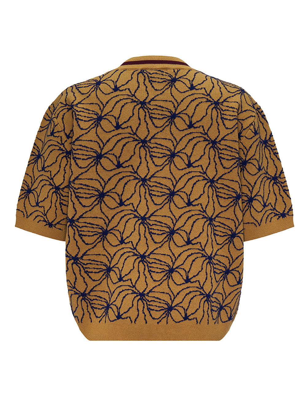 Abstract Flower Jacquard T-Shirt