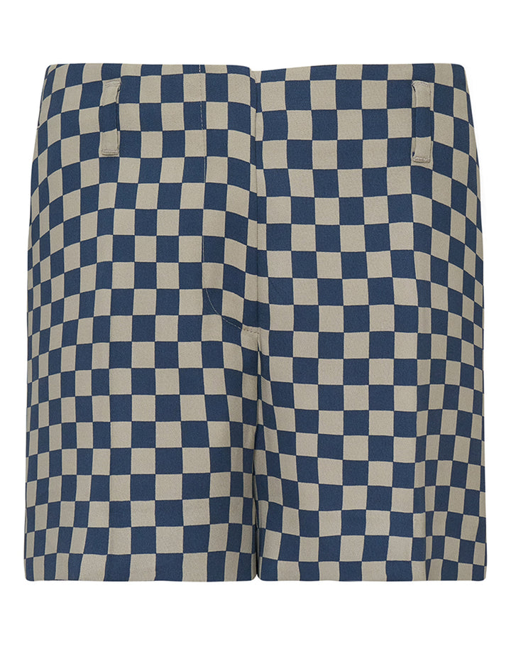 Bicolor Printed Checks Shorts