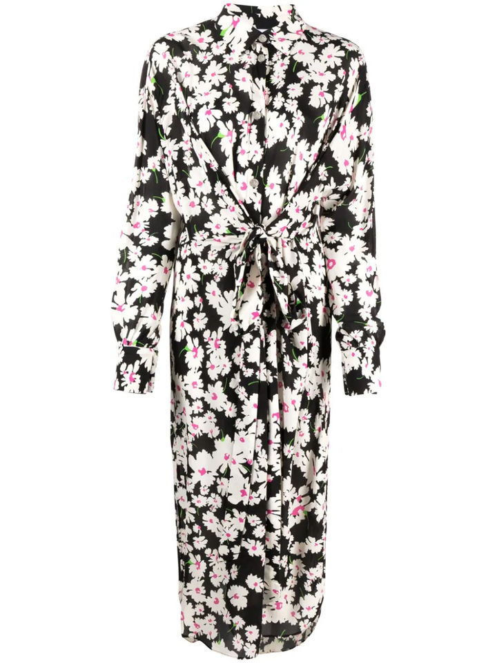 Daisy Print Viscose Long Dress