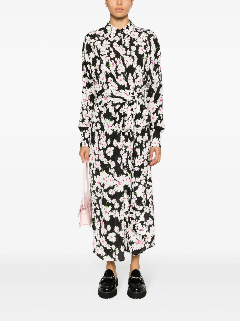 Daisy Print Viscose Long Dress