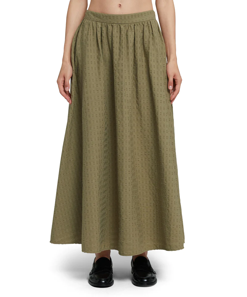 Seersucker Maxi Skirt