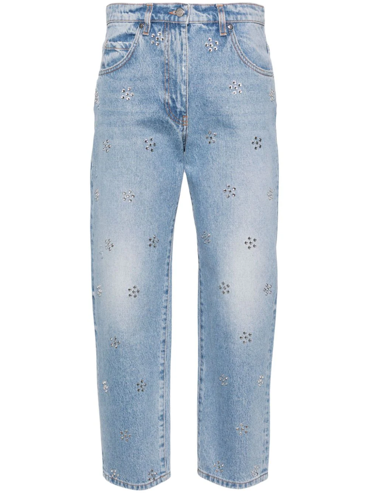 Rhinestones Cropped Jeans