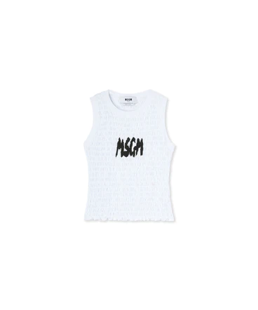 Logo Ruched Tank Top