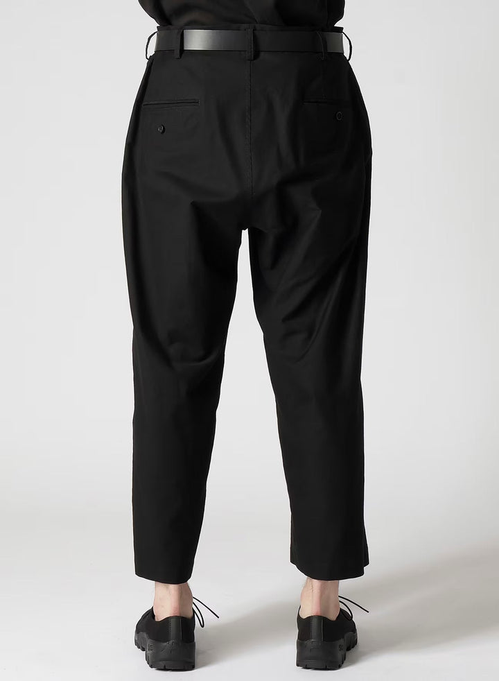 Side Tuck Wide Twill Pants