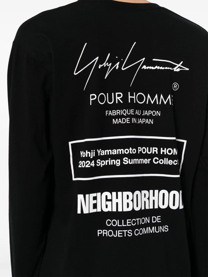 Yohji Yamamoto x NEIGHBORHOOD 코튼 저지 PT 긴팔 티셔츠