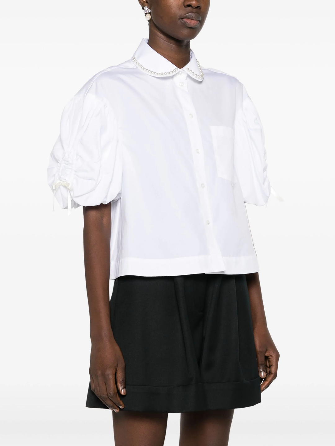 Cropped Puff Sleeve Shirt