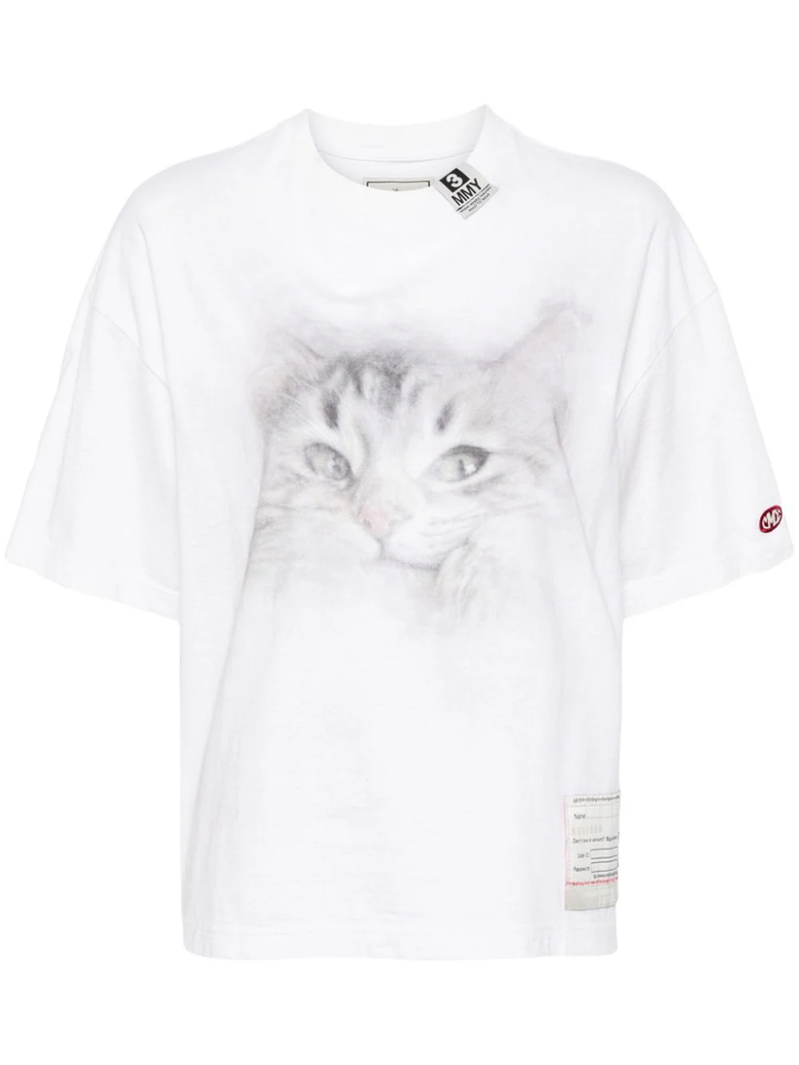 Distressed Cat Printed Tee